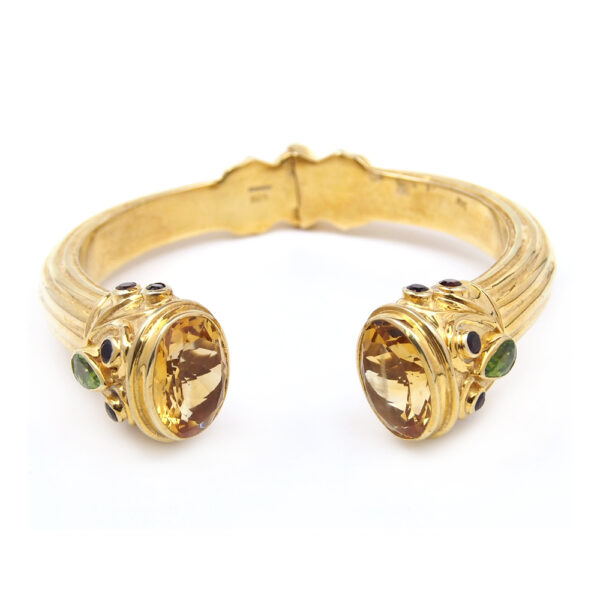 Citrine, Peridot and Garnet Bangle