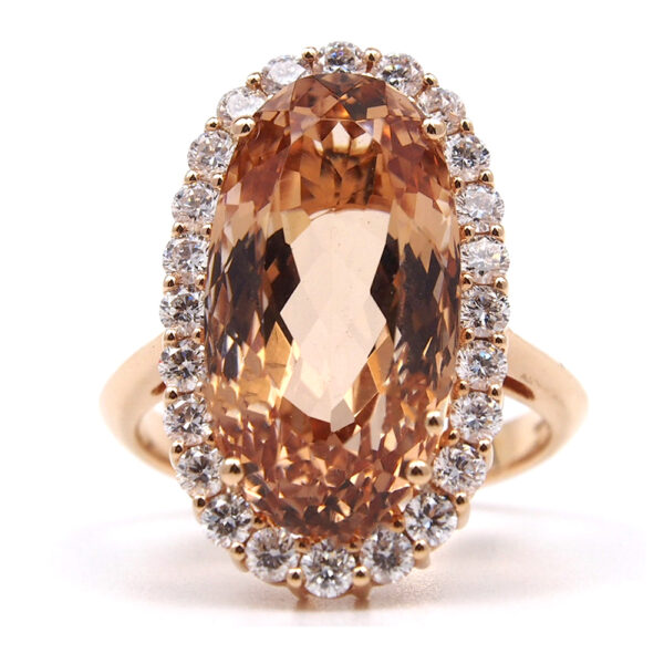 Morganite & Diamond 18ct Rose Gold Cluster